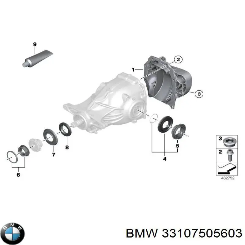 Сальник редуктора заднього моста BMW 33107505603 ціна, від 11.40 USD