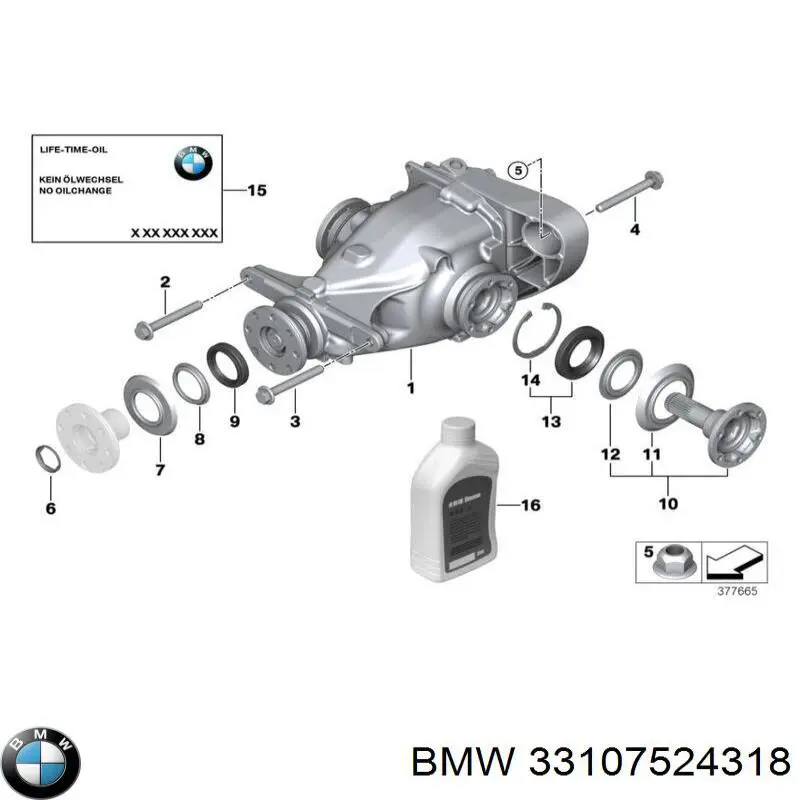 Редуктор заднього моста 33107524318 BMW