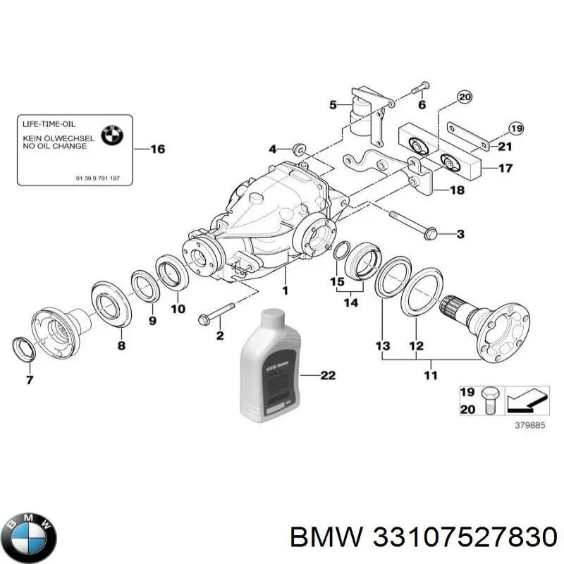 33107527830 BMW Відбійник заднього моста