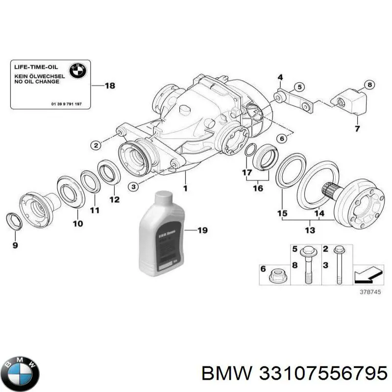 Редуктор колісний моста заднього BMW 33107556795 ціна, від 3284.19 USD