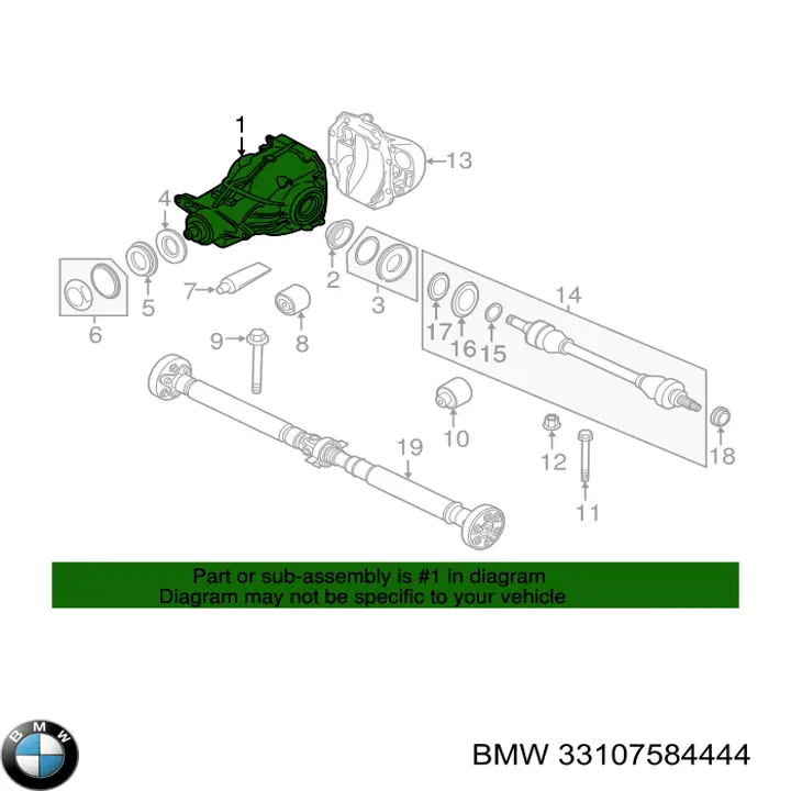 Купити 33107584445 BMW Редуктор середнього моста (головна передача)