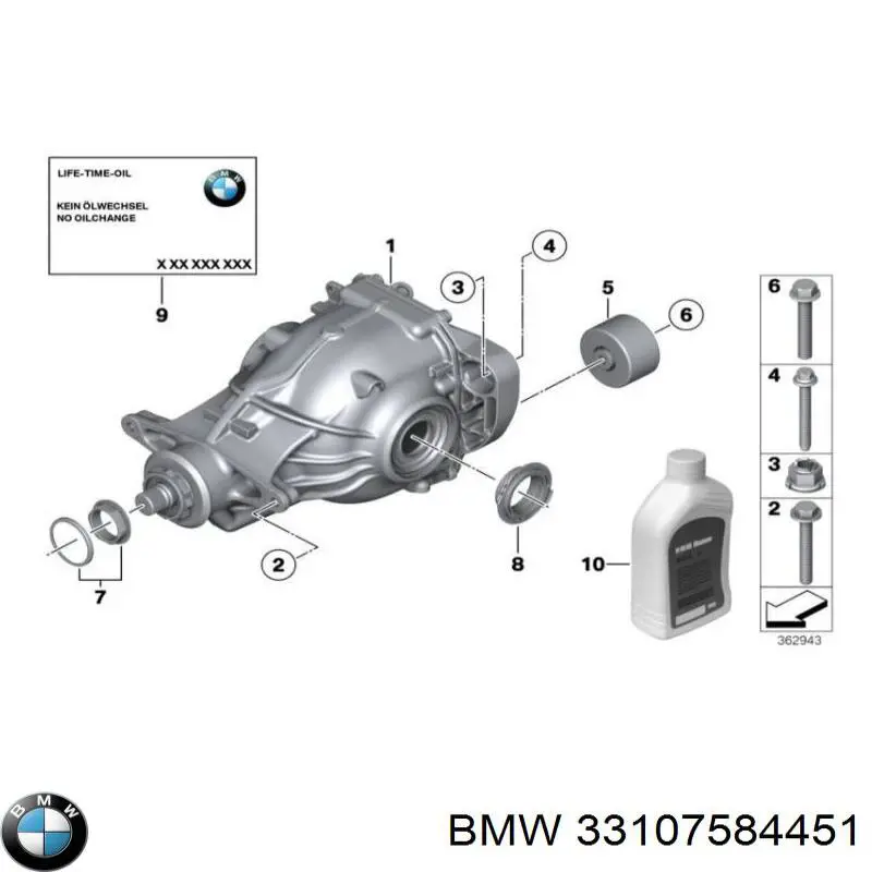 Редуктор колісний моста заднього BMW 33107584451 ціна, від 215.38 USD
