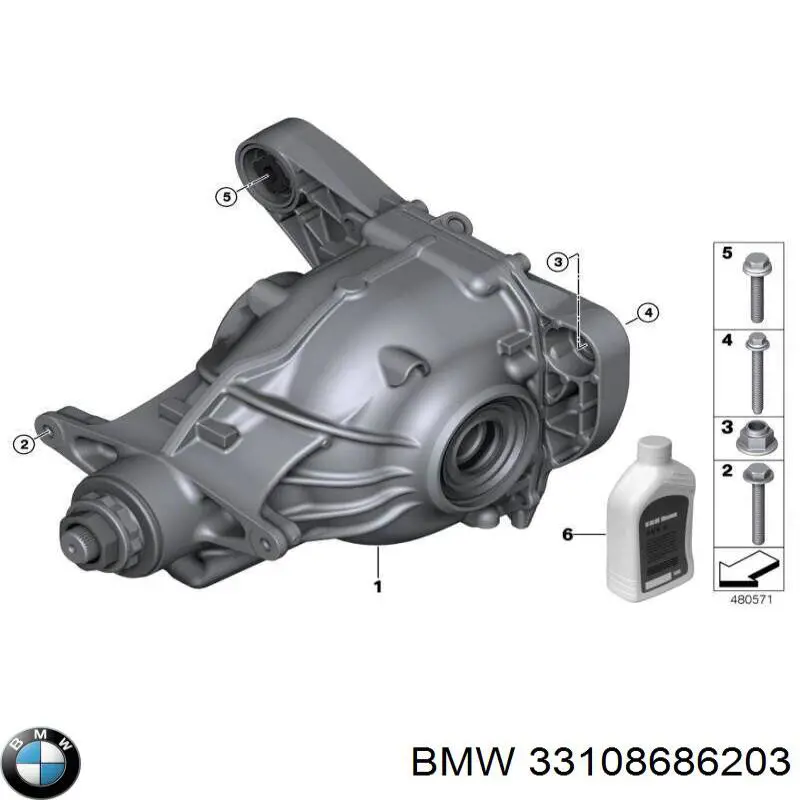 Міст задній в зборі BMW 33108686203 ціна, від 380.93 USD