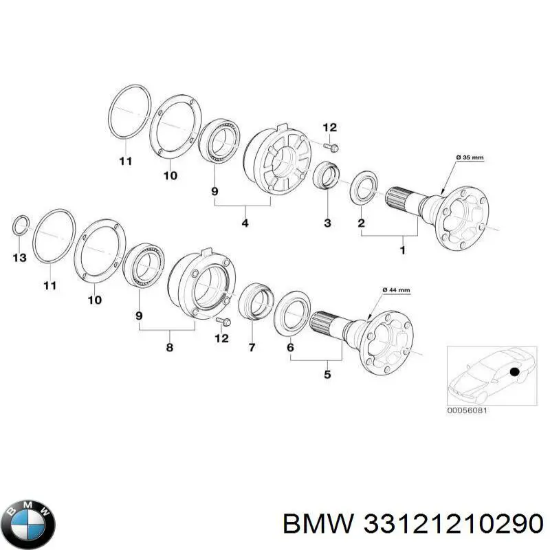 Сальник коленвала двигуна, передній BMW 33121210290 ціна, від 21.03 USD