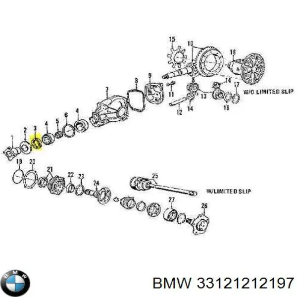 Сальник хвостовика редуктора заднього моста BMW 33121212197 ціна, від 33.15 USD