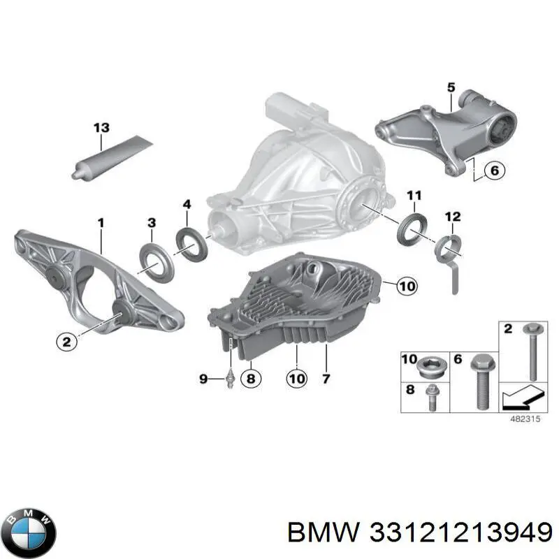 Купити 33121213949 BMW Сальник хвостовика