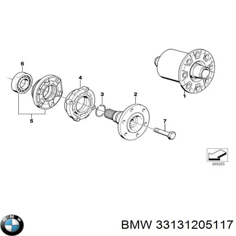 Купити 33131205117 BMW Підшипник диференціалу заднього моста