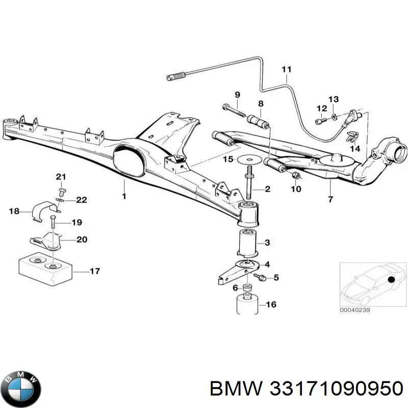 Купити 33171090950 BMW Сайлентблок (подушка) редуктора заднього моста, задній