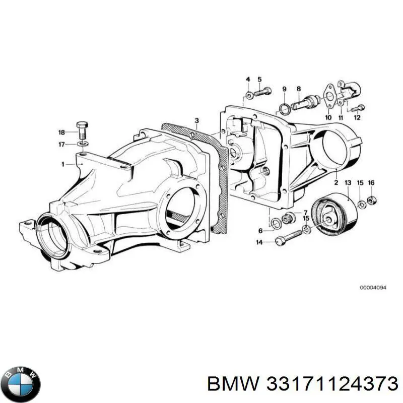 Сайлентблок (подушка) редуктора заднього моста, задній 33171124373 BMW