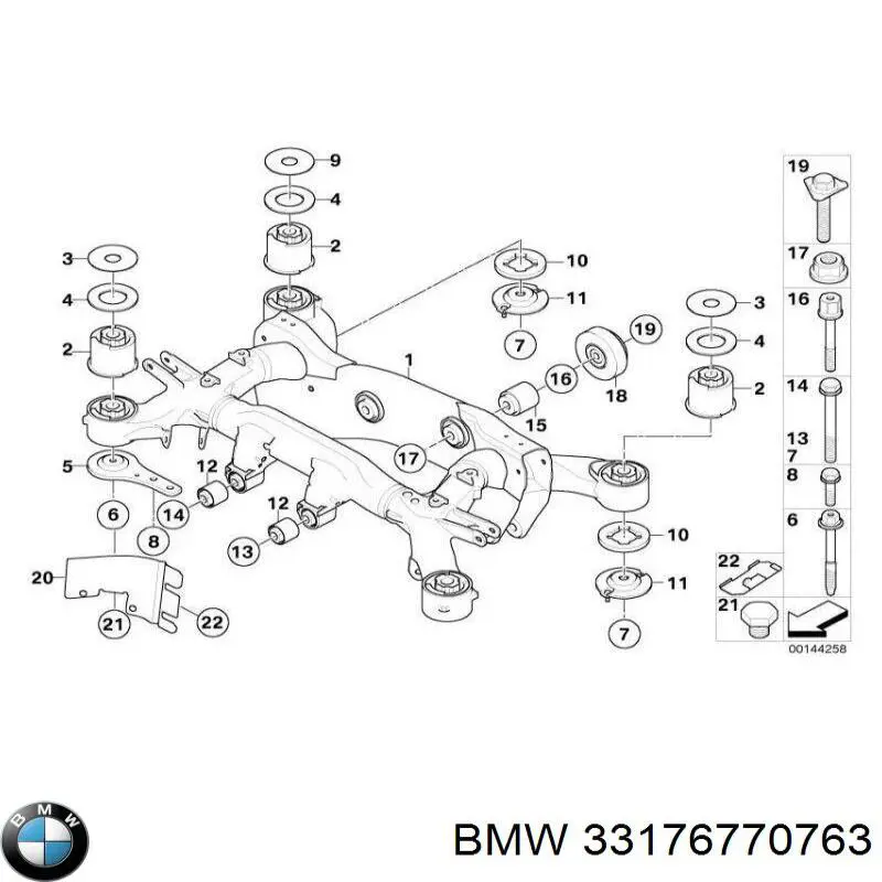 Купити 33176770763 BMW Сайлентблок задньої балки