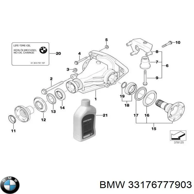 Купити 33176777903 BMW Відбійник заднього моста