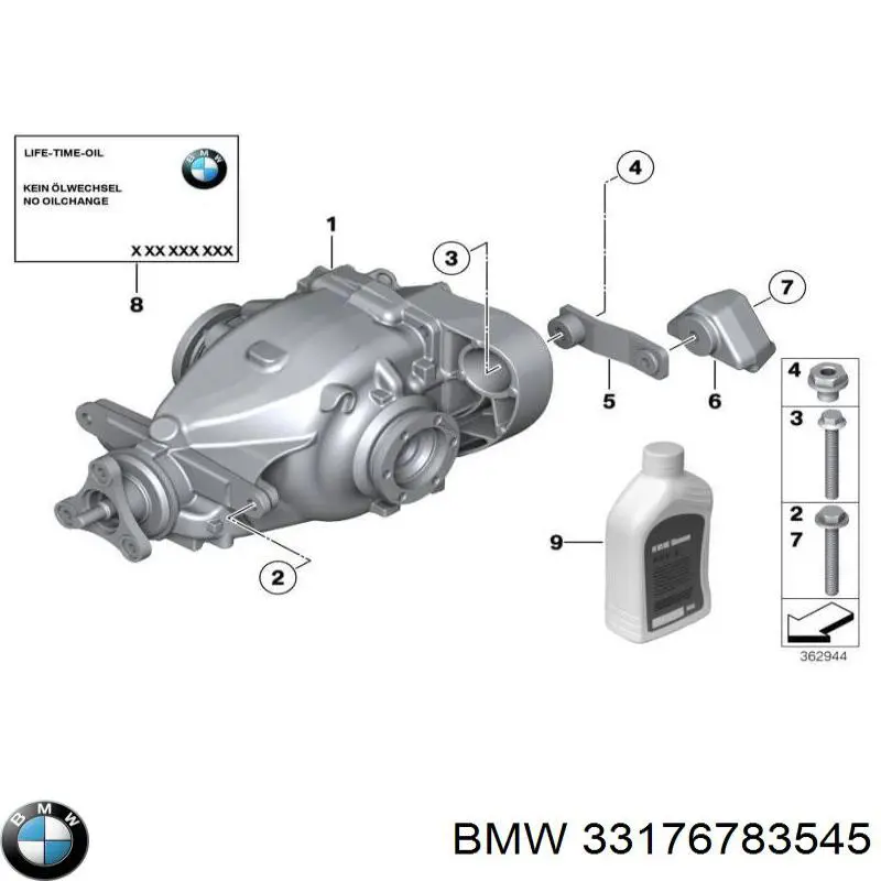 Купити 33176783545 BMW Відбійник заднього моста