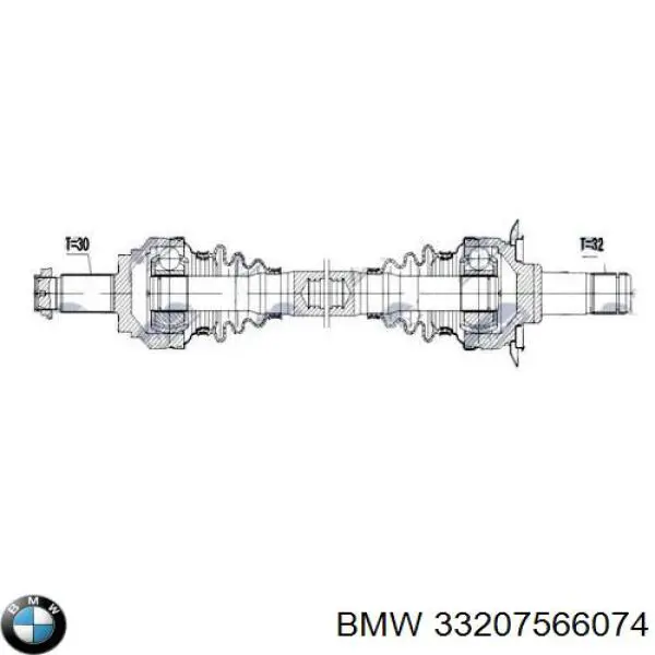 Купити 33207566074 BMW Піввісь задня, права