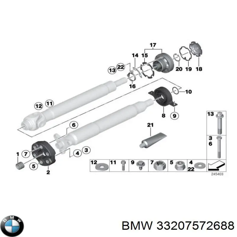Купити 33207572688 BMW Піввісь задня