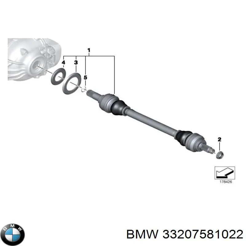  Піввісь задня, права BMW 5 