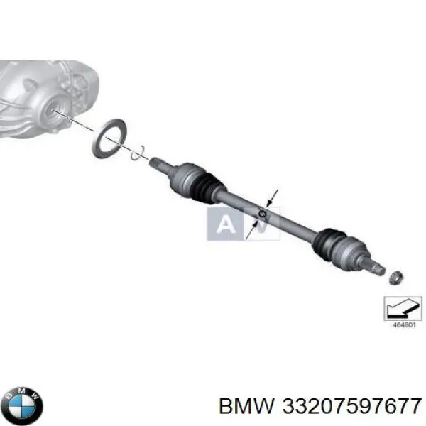 Піввісь задня, ліва 7597677 BMW