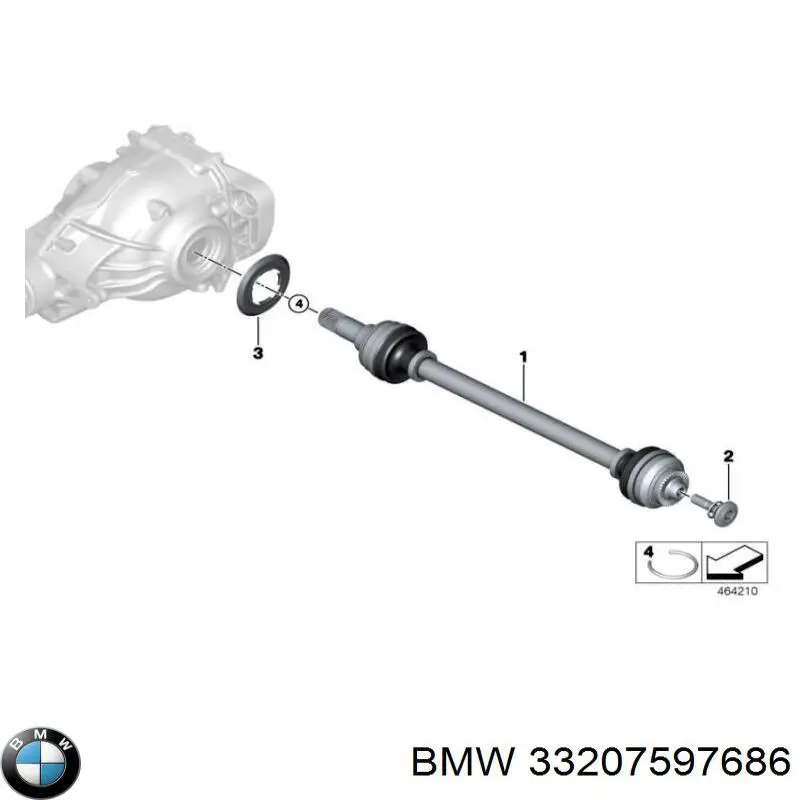 Купити 33207597686 BMW Піввісь задня, права