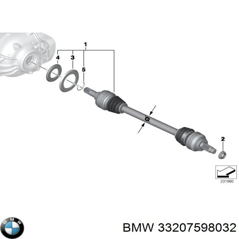 Піввісь задня, права BMW 33207598032 ціна, від 37.92 USD