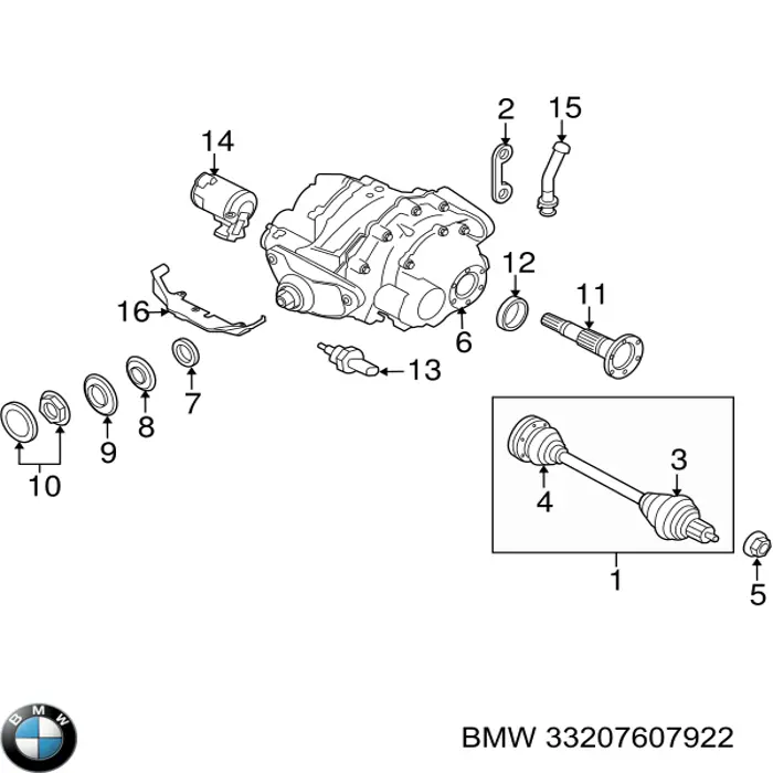 Купити 33207607922 BMW Піввісь задня