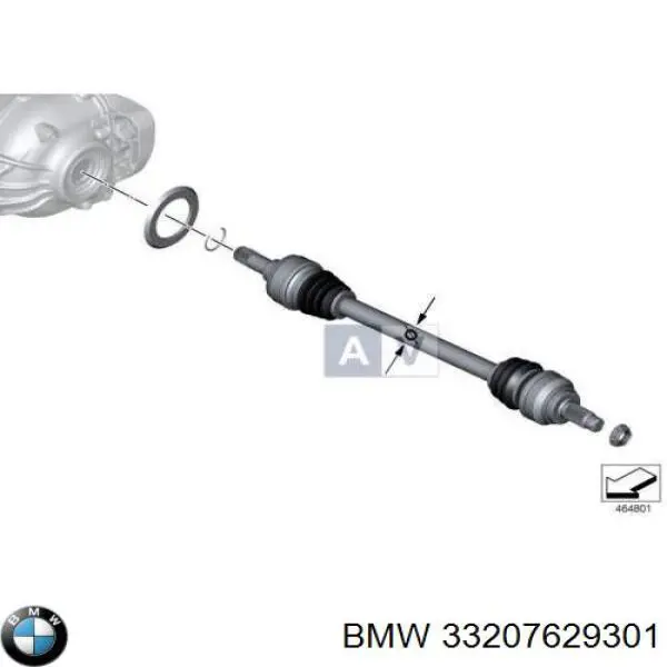 Піввісь задня, ліва BMW 33207629301 ціна, від 168.70 USD
