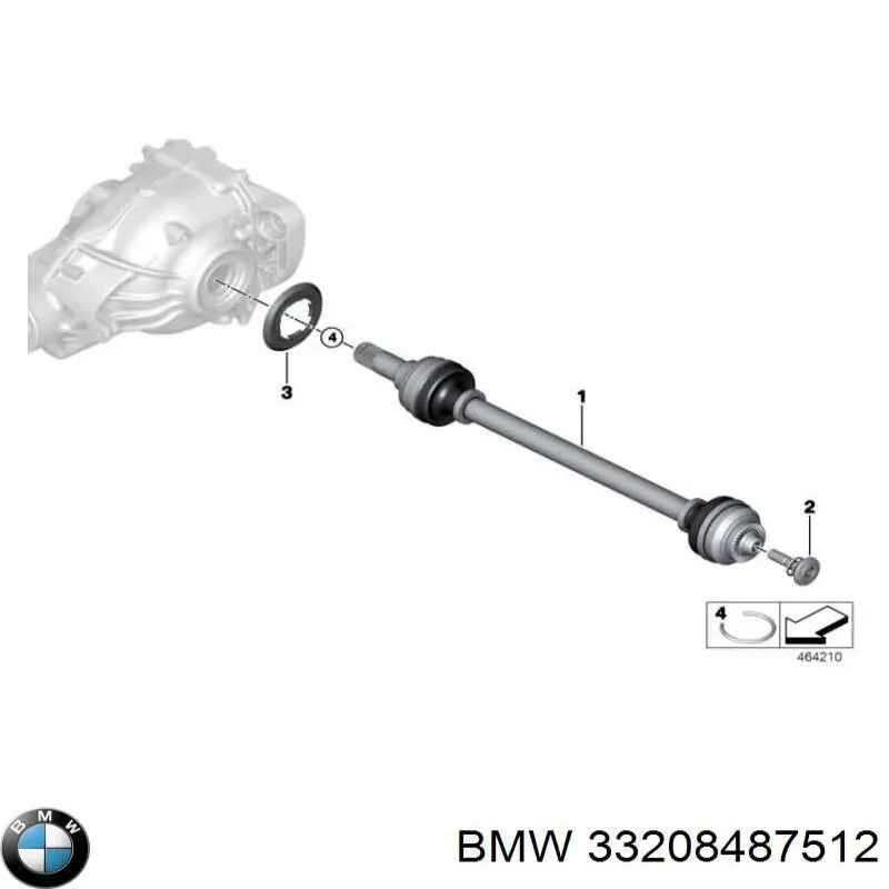 33208487512 BMW Піввісь задня, права
