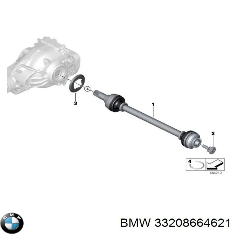 Піввісь задня, ліва BMW 33208664621 ціна, від 126.69 USD