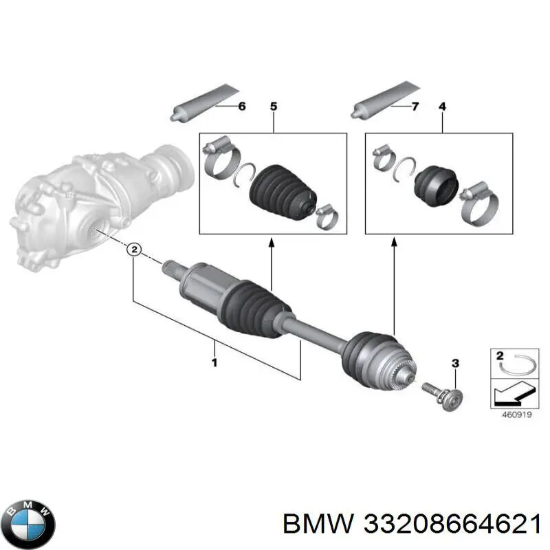 33208664621 BMW Піввісь задня, ліва
