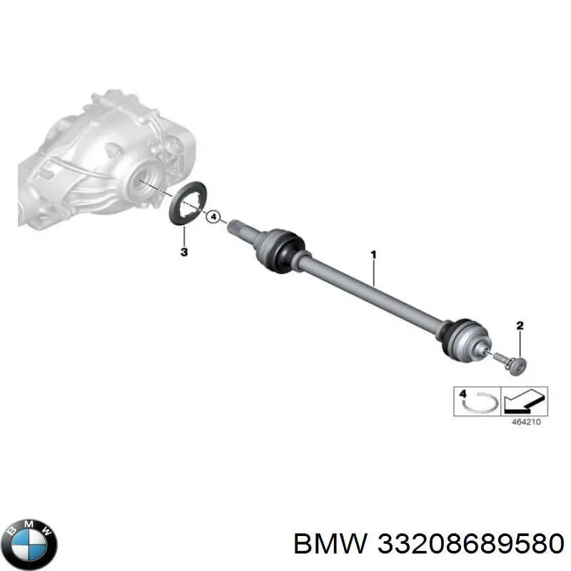 33208689580 BMW Піввісь задня, права