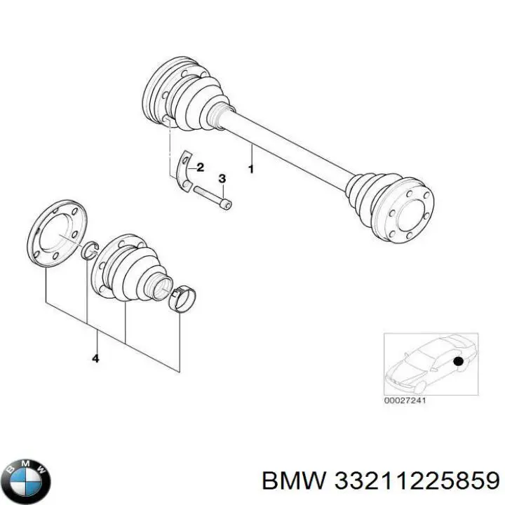 Купити 33211225859 BMW Піввісь задня