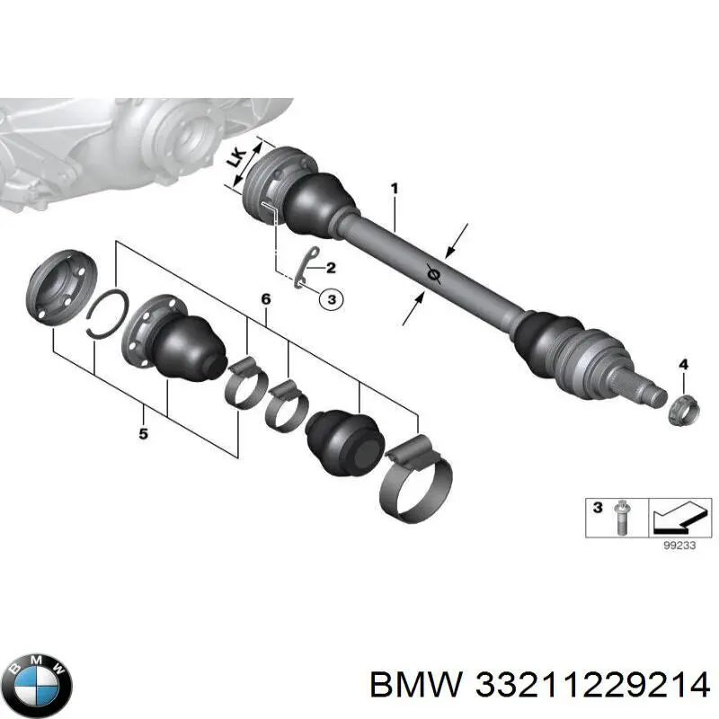 Піввісь задня 33211229214 BMW