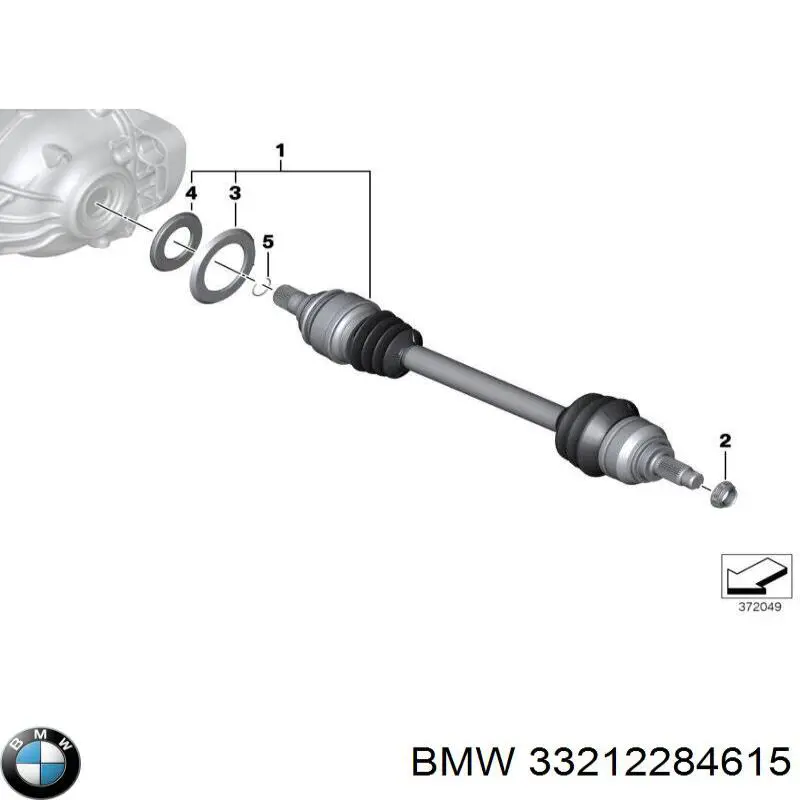33212284615 BMW Піввісь задня, ліва