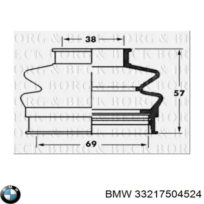 Купити 33217504524 BMW Пильник ШРКШ зовнішній, задньої півосі