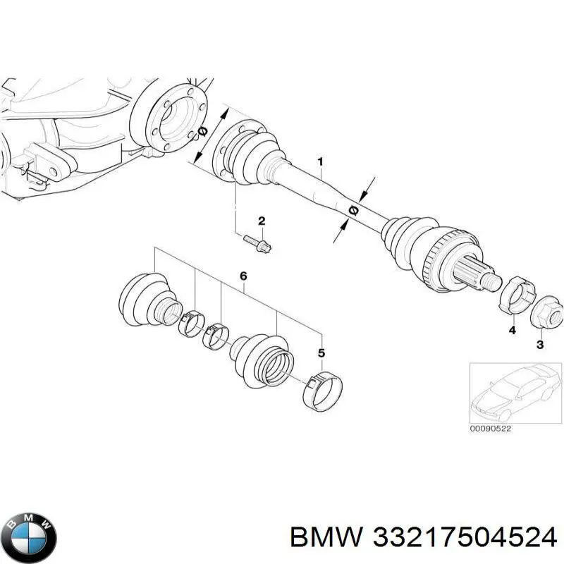 Пильник зовнішньої гранати, задньої півосі BMW 33217504524 ціна, від 14.11 USD