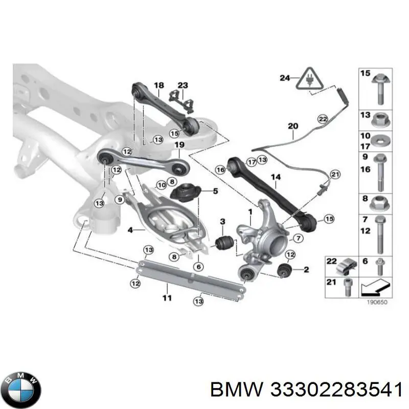 33302283541 BMW Цапфа поворотна ліва