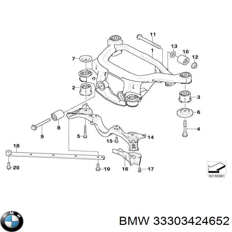 Купити 33303330936 BMW Балка задньої підвіски, підрамник