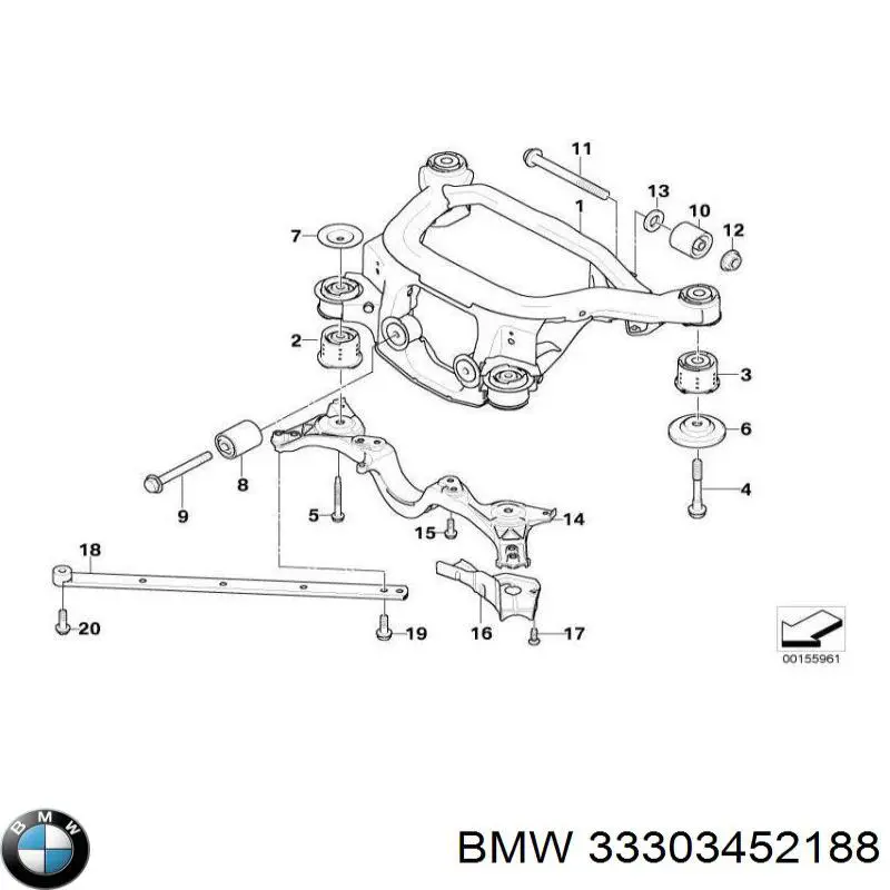Купити 33303452188 BMW Балка задньої підвіски, підрамник