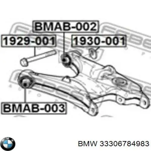 Болт кріплення заднього нижнього важеля, внутрішній 33306784983 BMW