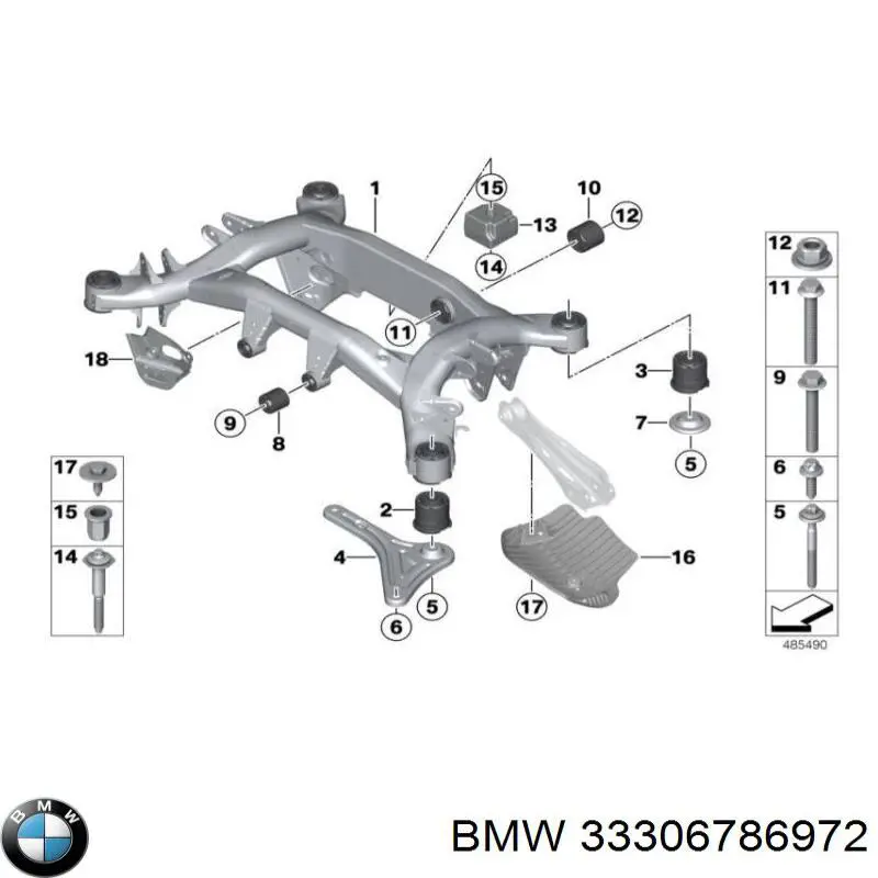 Купити 33306786972 BMW Сайлентблок задньої балки