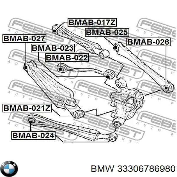 Купити 33306786980 BMW Сайлентблок цапфи задньої