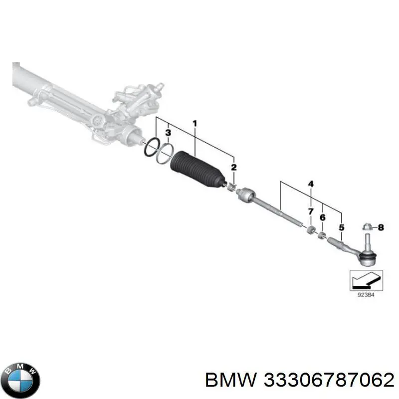 Гайка болта кріплення переднього важеля, нижнього 33306787062 BMW