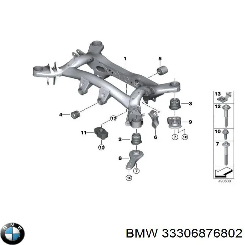 33306876802 BMW Кронштейн задньої балки