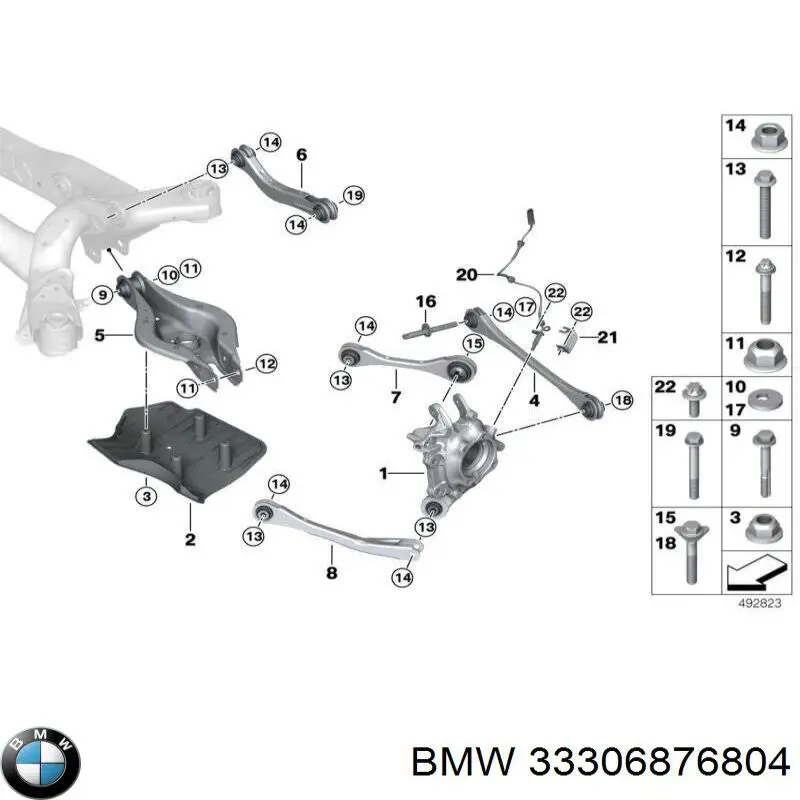 Захист заднього нижнього важеля BMW 33306876804 ціна, від 25.34 USD