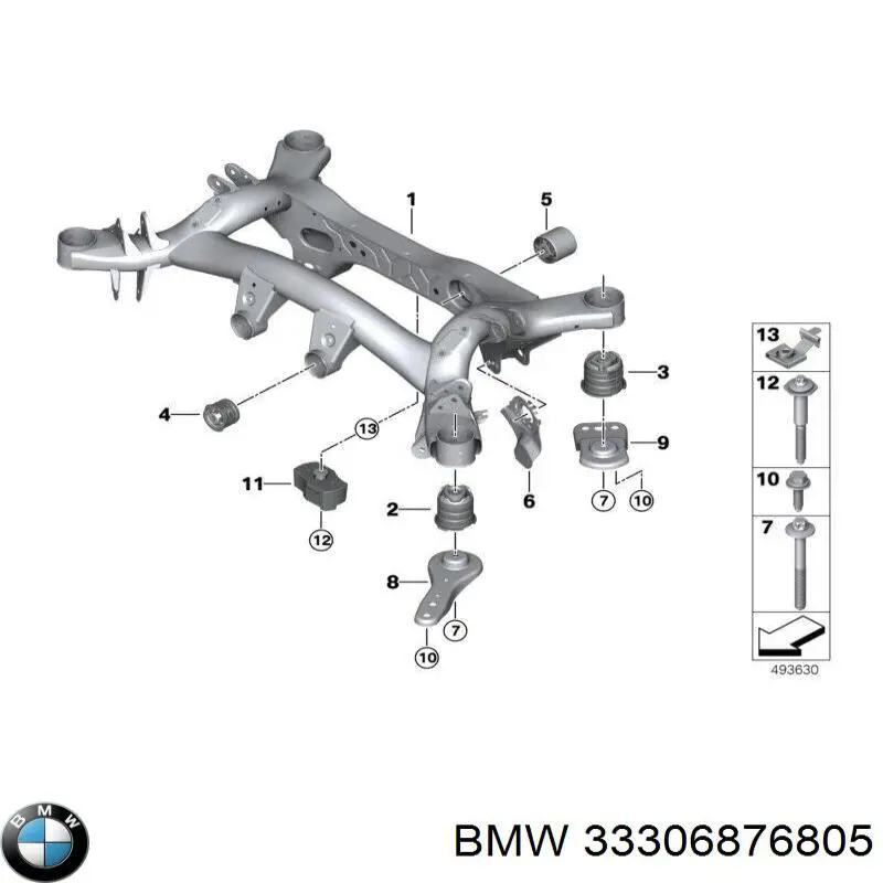 33306876805 BMW Кронштейн задньої балки