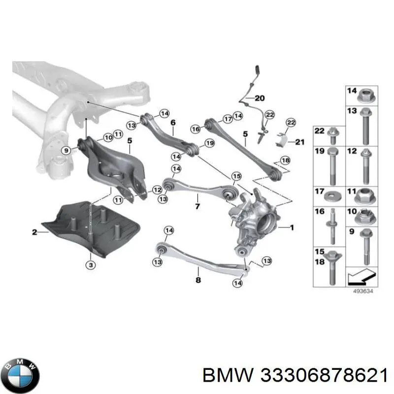 Кулак поворотний лівий BMW 33306878621 ціна, від 129.36 USD