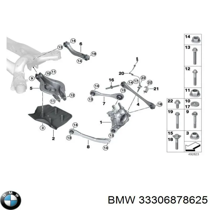 33306878625 BMW Цапфа поворотна ліва