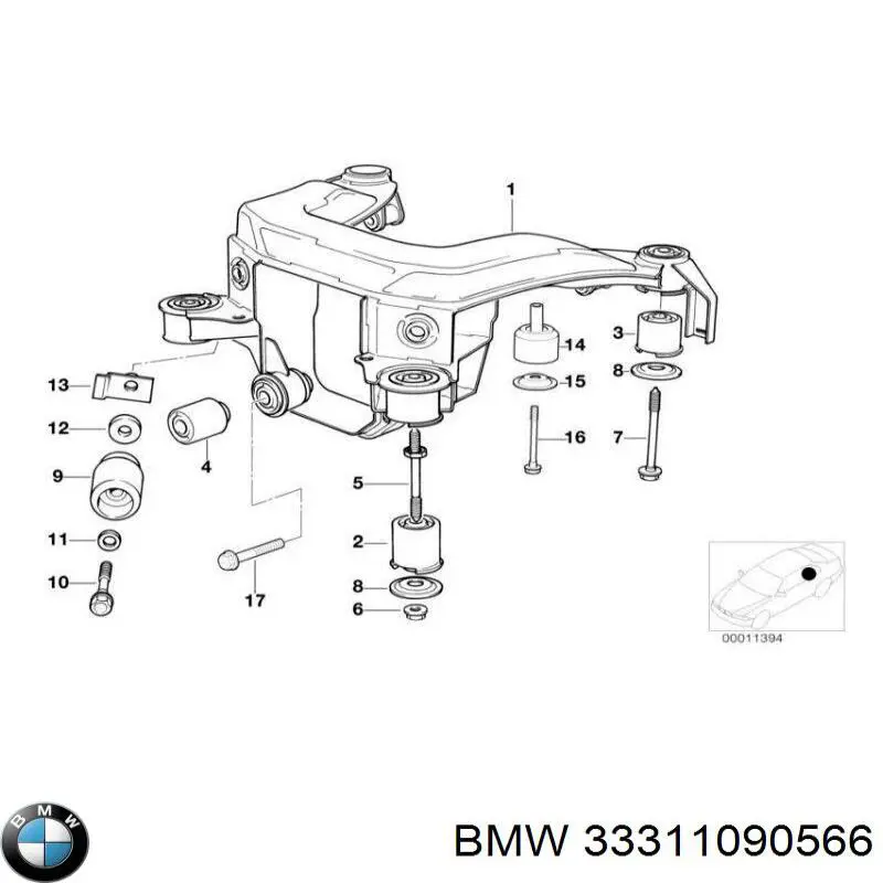 Купити 33311132152 BMW Балка задньої підвіски, підрамник