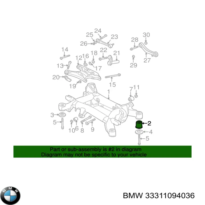 Купити 33311094036 BMW Сайлентблок задньої балки