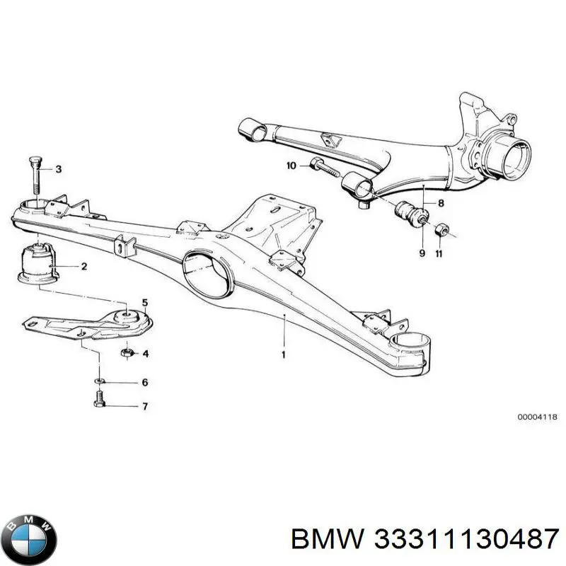 Сайлентблок задньої балки/підрамника BMW 33311130487 ціна, від 20.13 USD