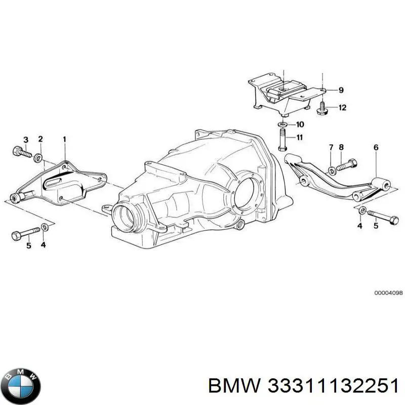 33311132251 BMW Сайлентблок (подушка) редуктора заднього моста, задній