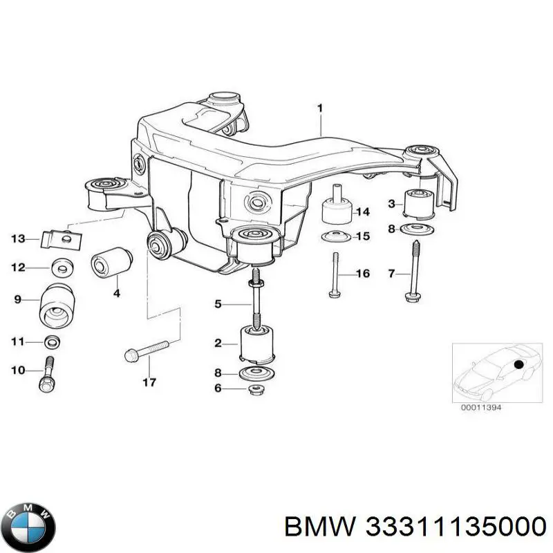 Балка задньої підвіски поперечна BMW 33311135000 ціна, від 19.84 USD